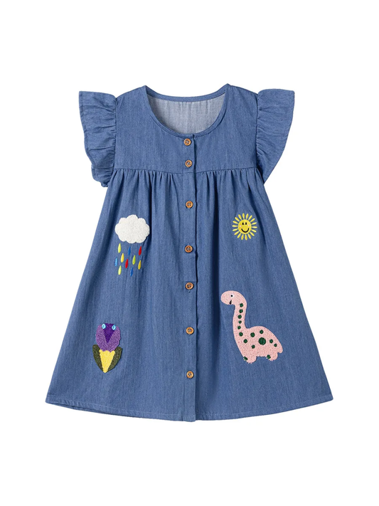 The DENIM Embroidered Dress